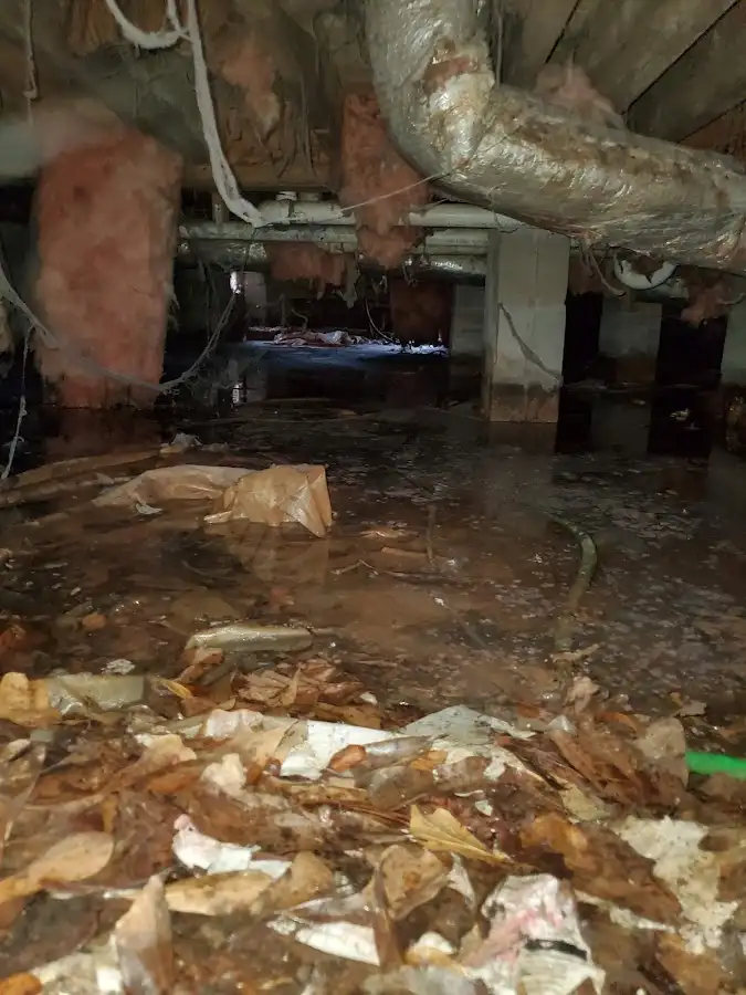 Crawl space flood assessment for Commercial Water Damage Restoration in Destrehan